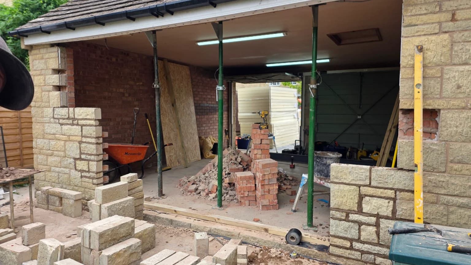 Garage opening alterations during the Mickleton conversion