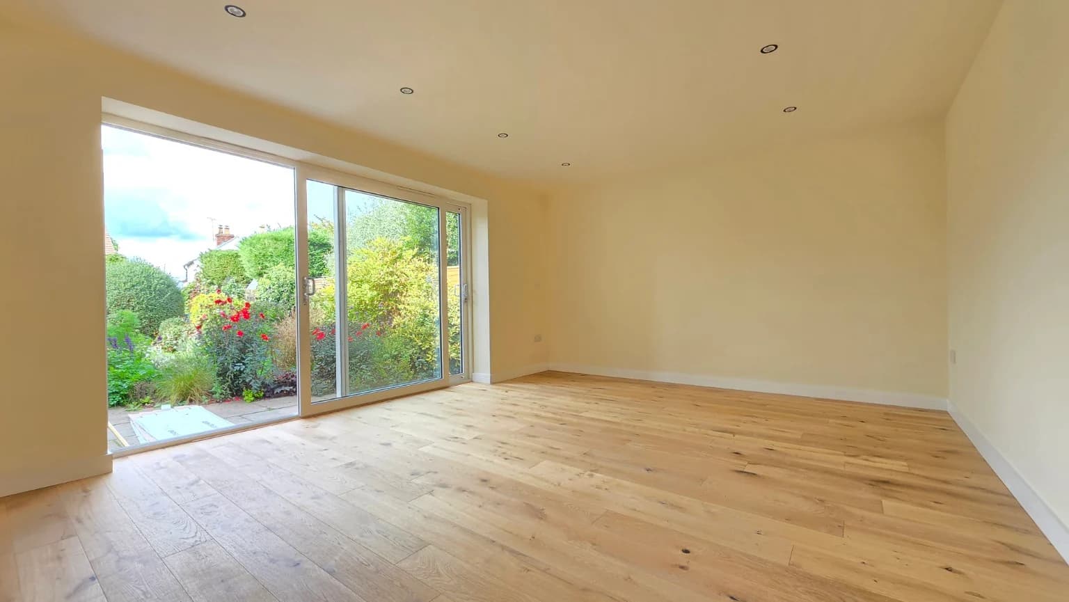 Finished reception room created from a double garage in Mickleton