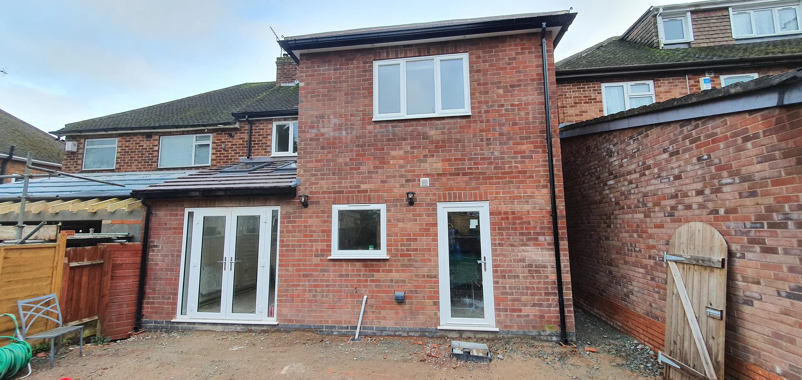 Completed two-storey side and rear extension in Coventry